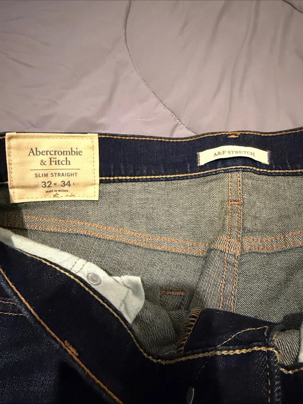 Abercrombie & Fitch Dark Indigo Slim Straight Jeans